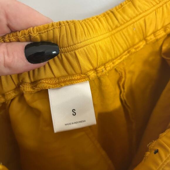 Express High Waisted Linen Blend Pull On Wide Leg Pant Women’s Size Small Yellow - Picture 8 of 10